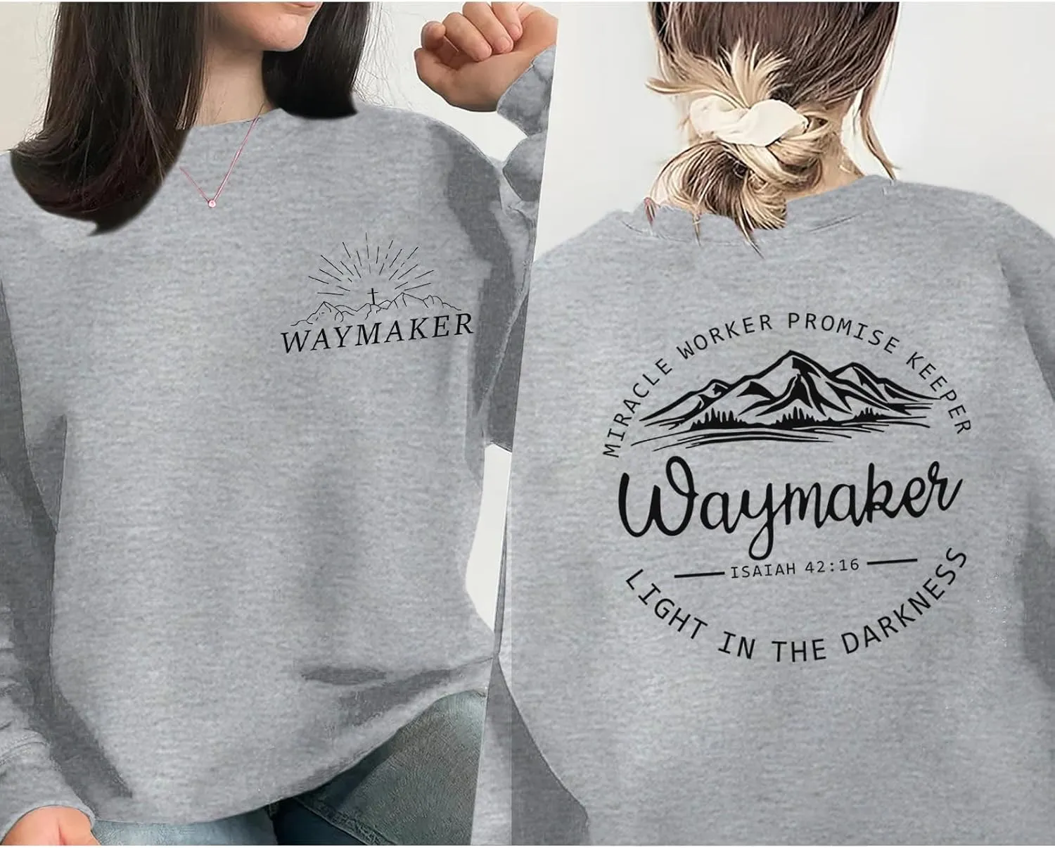 Christian Waymaker Sweatshirts For Women Religious Faith Sweatshirt Womens Graphic Soft Crewneck Long Sleeve Shirts