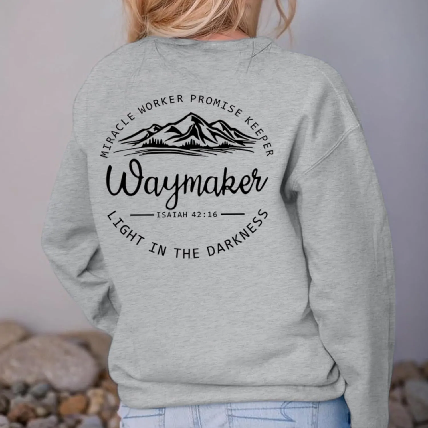 Christian Waymaker Sweatshirts For Women Religious Faith Sweatshirt Womens Graphic Soft Crewneck Long Sleeve Shirts