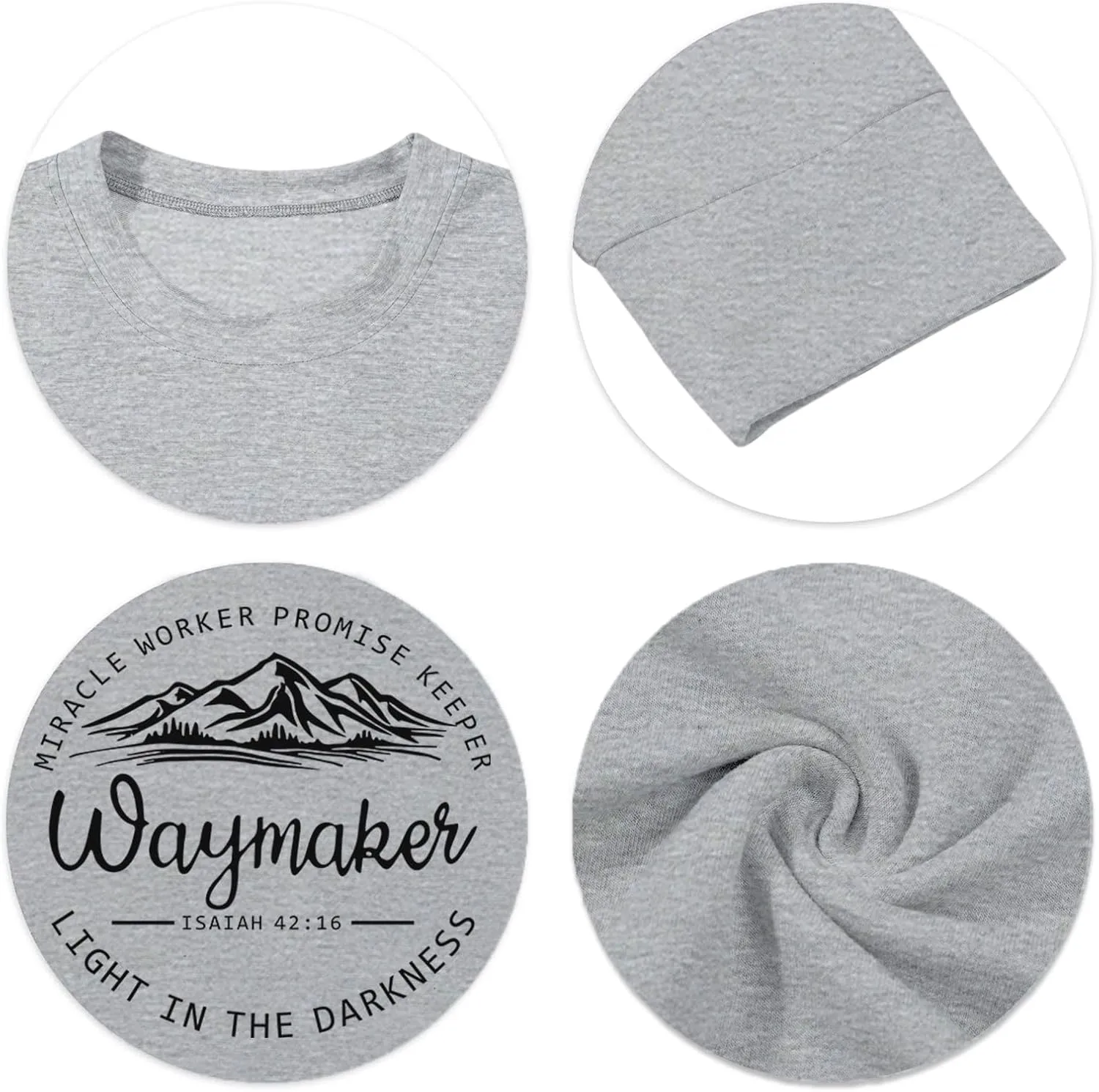 Christian Waymaker Sweatshirts For Women Religious Faith Sweatshirt Womens Graphic Soft Crewneck Long Sleeve Shirts