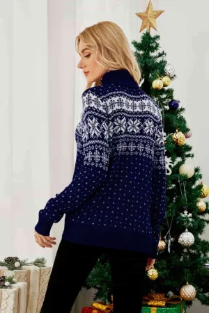 Christmas Snowflake Fair Isle Turtleneck Sweater by VYSN Christmas Snowflake Fair Isle Turtleneck Sweater by VYSN