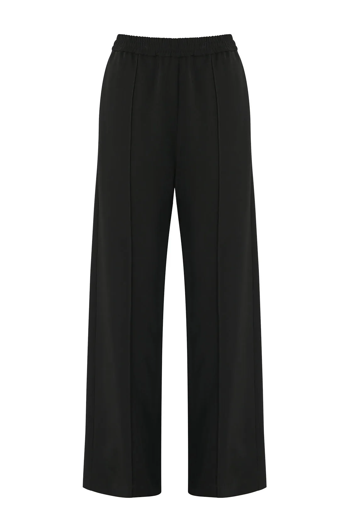 coached pintuck pant / black
