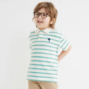 Coconut Tree Striped Polo Shirt