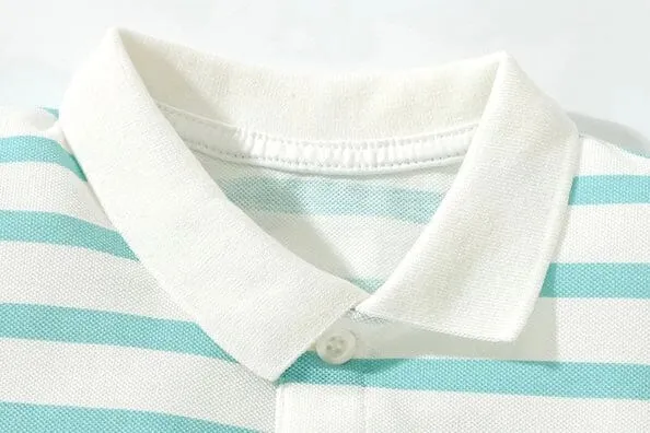 Coconut Tree Striped Polo Shirt