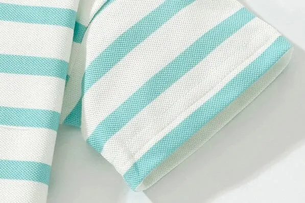 Coconut Tree Striped Polo Shirt