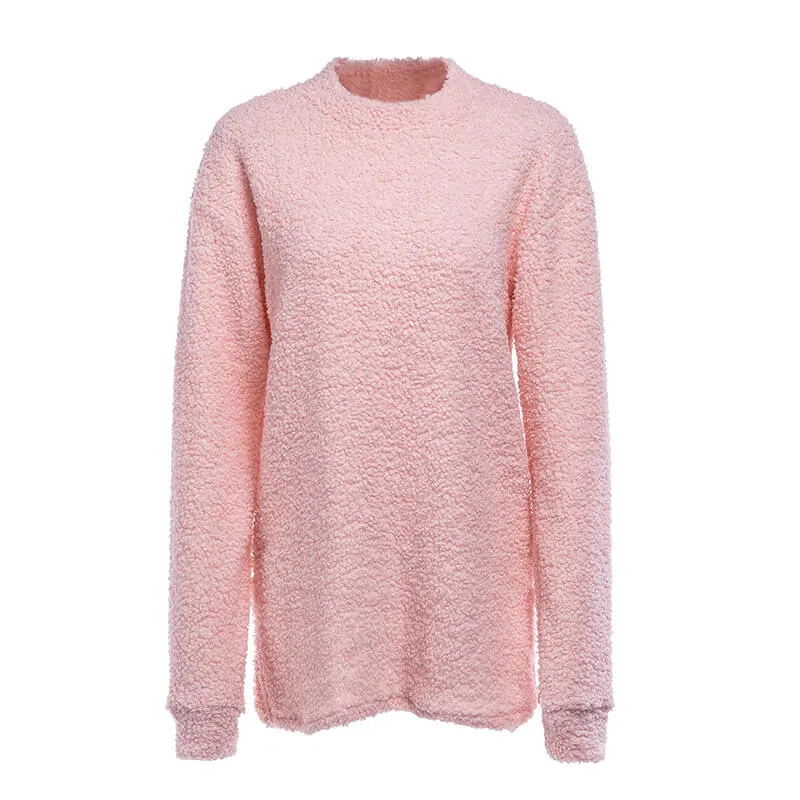 Cozy Popcorn Loft Pure Color Sweater
