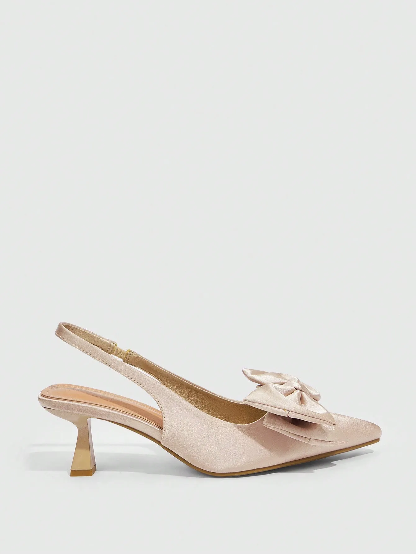 CUCCOO CHICEST Champagne Color Fashion High Heel Pumps With Large Bow For Women's Work, Date, Party, Wedding And Vacation