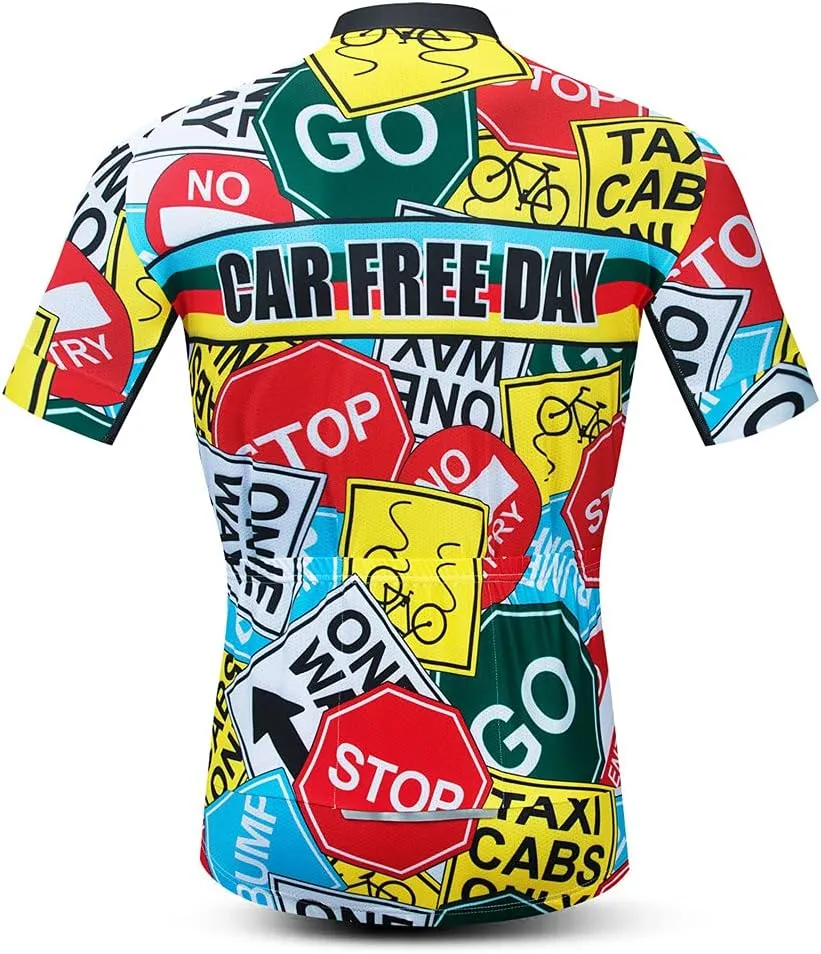 Cycling Jersey Mens Bike Shirt Biking Tops for Road Racing MTB BMX Dirt Road Quick Dry, Comfortable, Moisture Wicking
