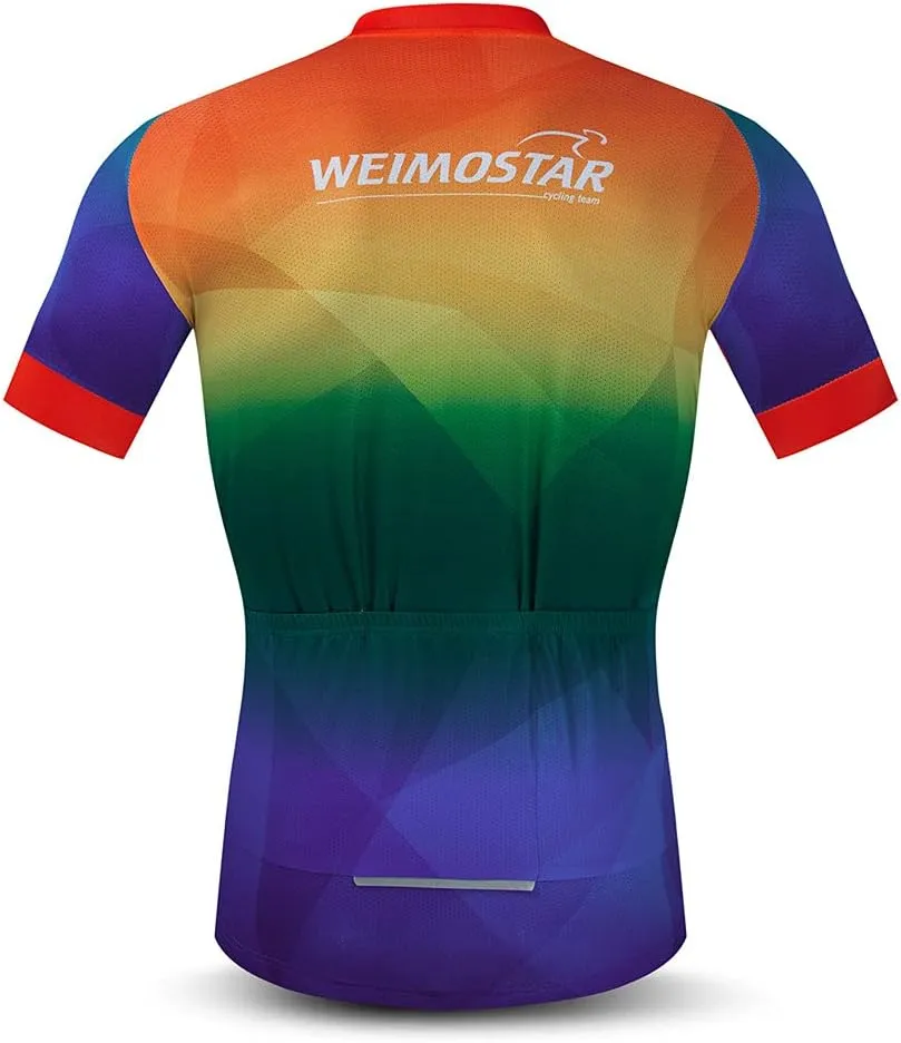 Cycling Jersey Mens Bike Shirt Biking Tops for Road Racing MTB BMX Dirt Road Quick Dry, Comfortable, Moisture Wicking