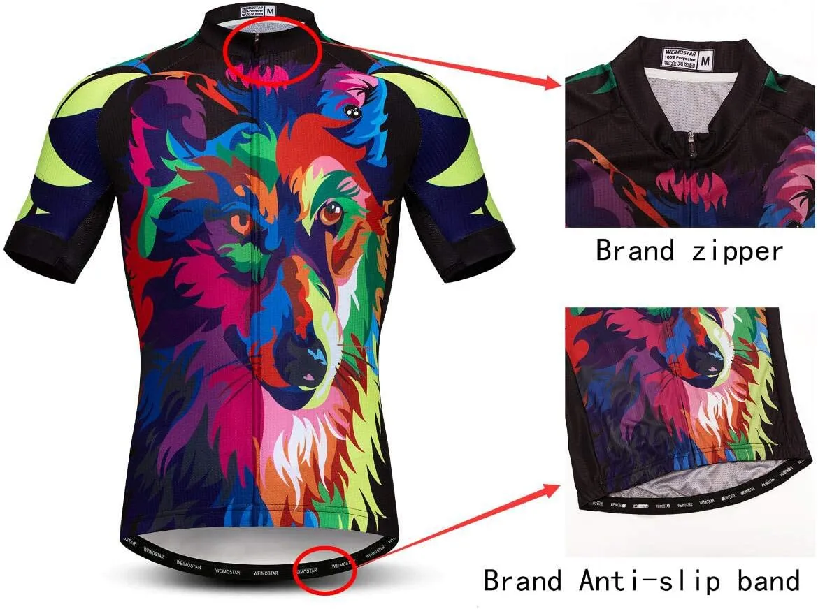 Cycling Jersey Mens Bike Shirt Biking Tops for Road Racing MTB BMX Dirt Road Quick Dry, Comfortable, Moisture Wicking