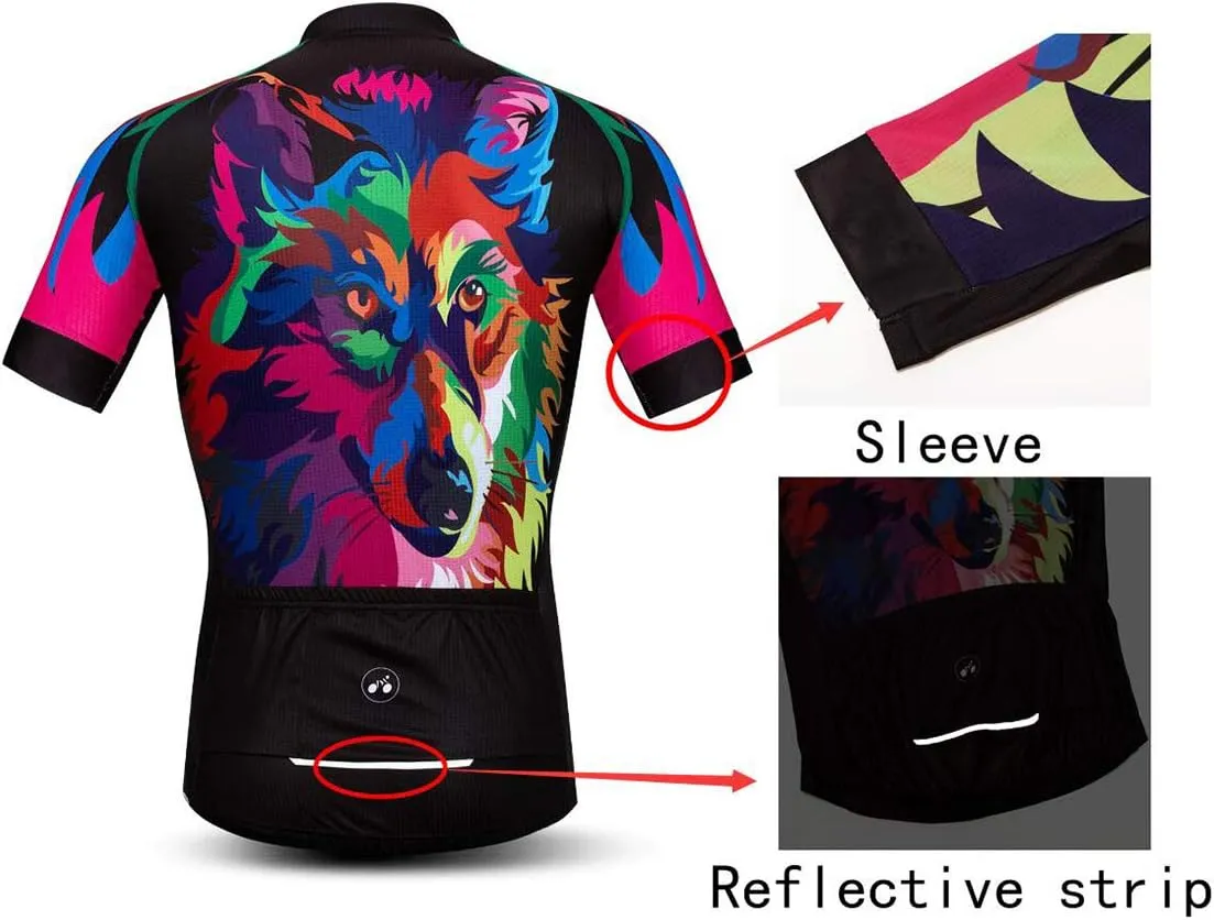 Cycling Jersey Mens Bike Shirt Biking Tops for Road Racing MTB BMX Dirt Road Quick Dry, Comfortable, Moisture Wicking
