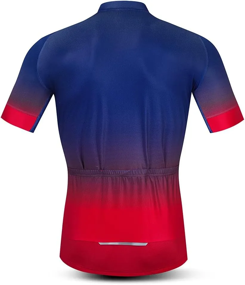 Cycling Jersey Mens Bike Shirt Biking Tops for Road Racing MTB BMX Dirt Road Quick Dry, Comfortable, Moisture Wicking