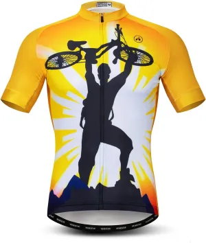 Cycling Jersey Mens Bike Shirt Biking Tops for Road Racing MTB BMX Dirt Road Quick Dry, Comfortable, Moisture Wicking
