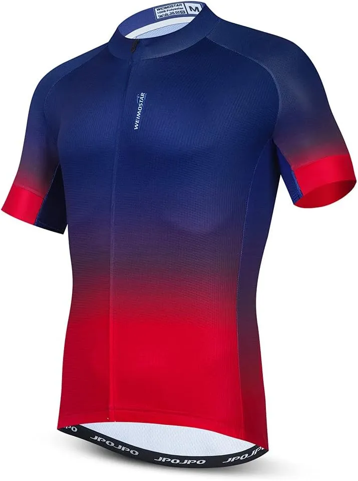 Cycling Jersey Mens Bike Shirt Biking Tops for Road Racing MTB BMX Dirt Road Quick Dry, Comfortable, Moisture Wicking