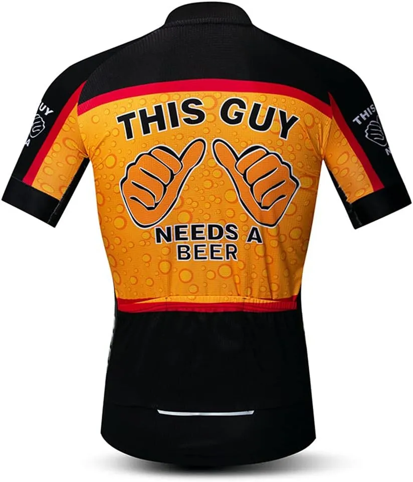 Cycling Jersey Mens Bike Shirt Biking Tops for Road Racing MTB BMX Dirt Road Quick Dry, Comfortable, Moisture Wicking