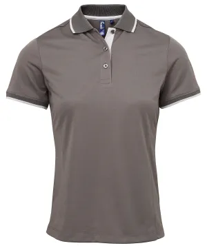 Dark Grey/Silver - Women's contrast Coolchecker® polo