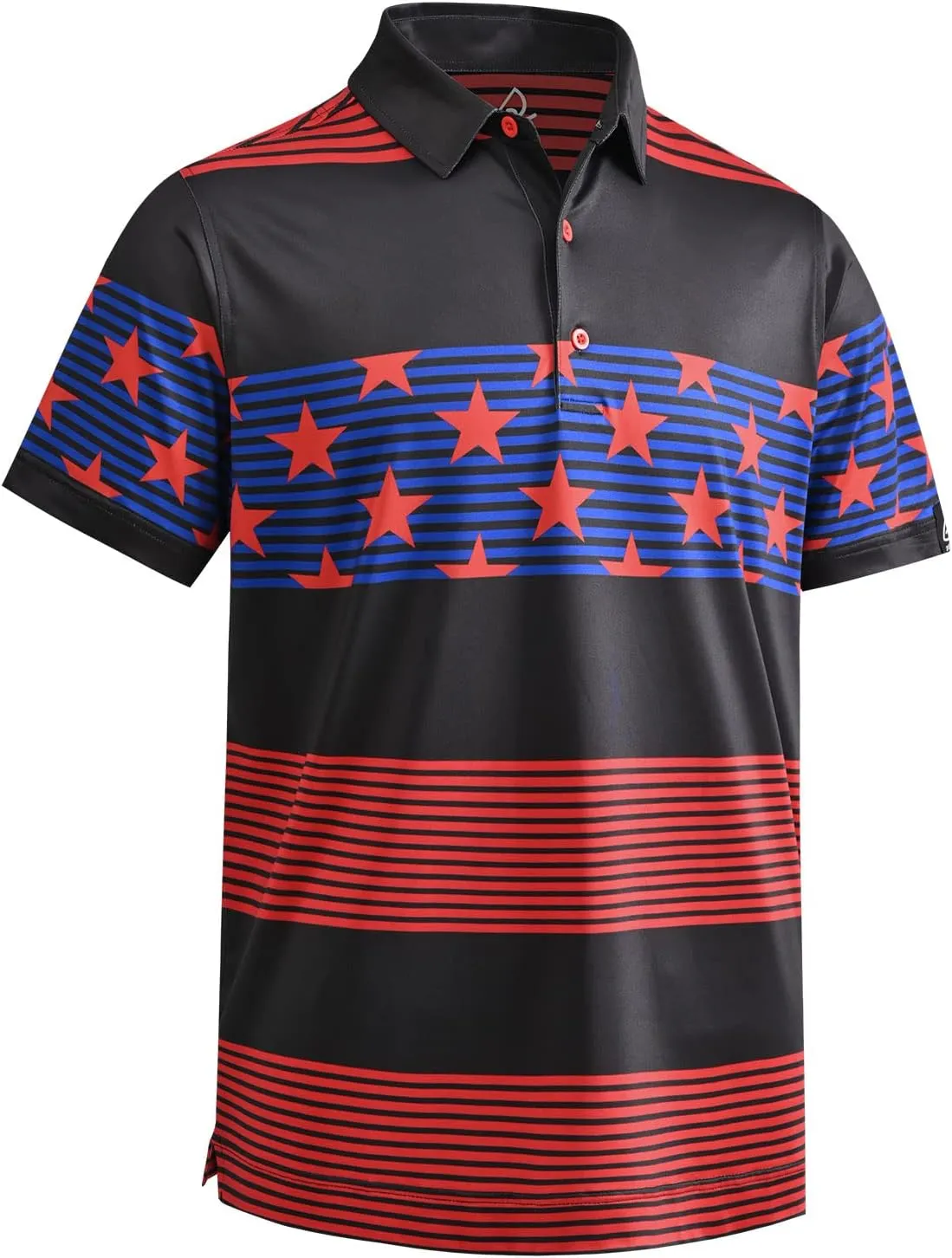 DEOLAX Mens Golf Shirt Fashion Prints Athletic Mens Polo Shirts Short Sleeve Classic Casual Dry Fit Soft Golf Shirts for Men