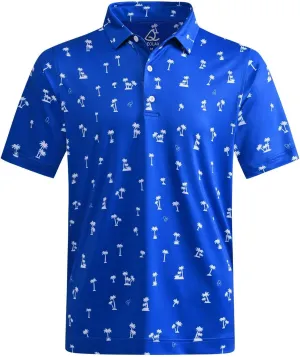 DEOLAX Mens Golf Shirt Fashion Prints Athletic Mens Polo Shirts Short Sleeve Classic Casual Dry Fit Soft Golf Shirts for Men