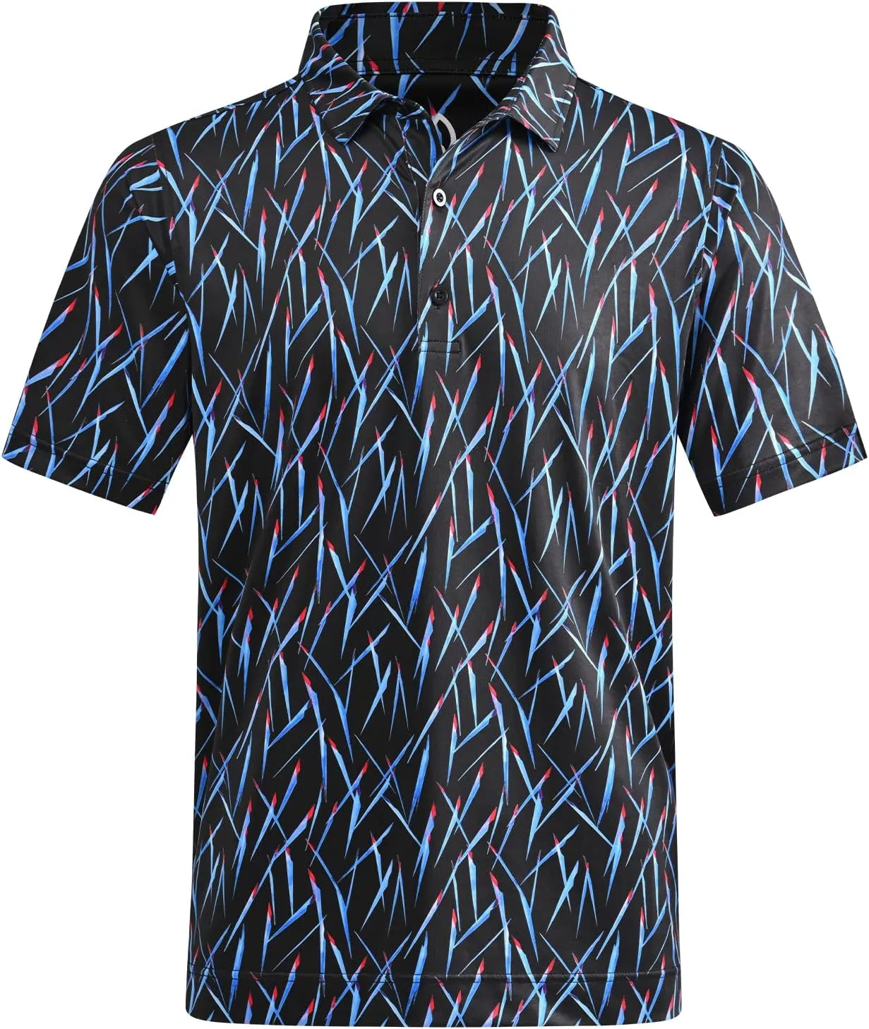 DEOLAX Mens Golf Shirt Fashion Prints Athletic Mens Polo Shirts Short Sleeve Classic Casual Dry Fit Soft Golf Shirts for Men