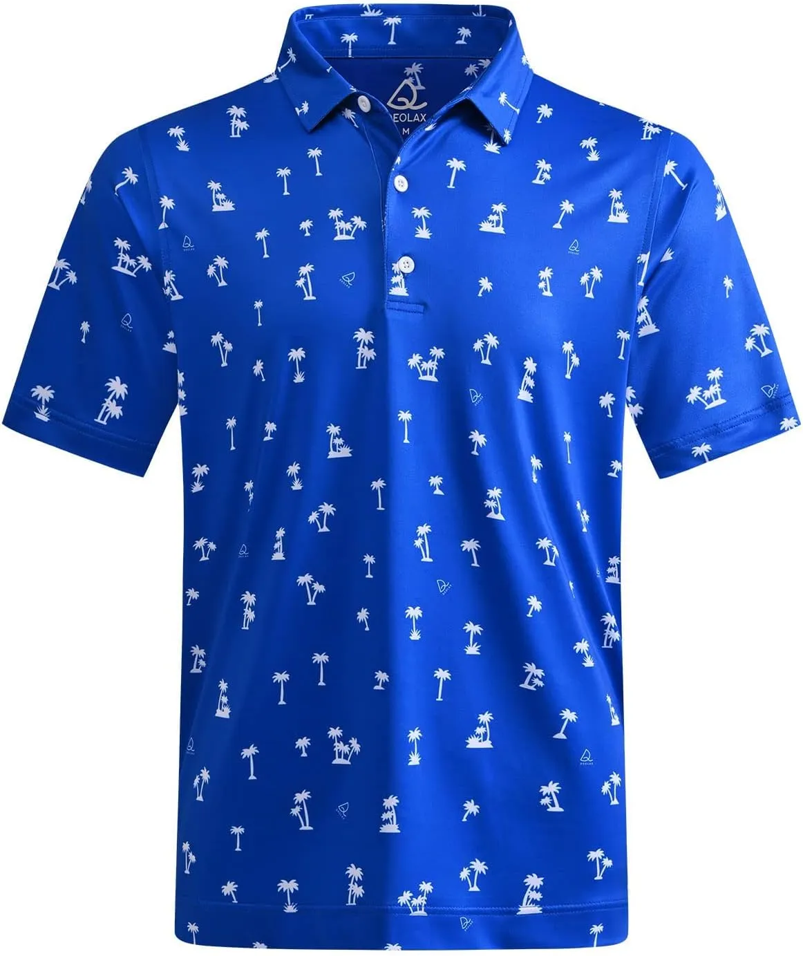 DEOLAX Mens Golf Shirt Fashion Prints Athletic Mens Polo Shirts Short Sleeve Classic Casual Dry Fit Soft Golf Shirts for Men