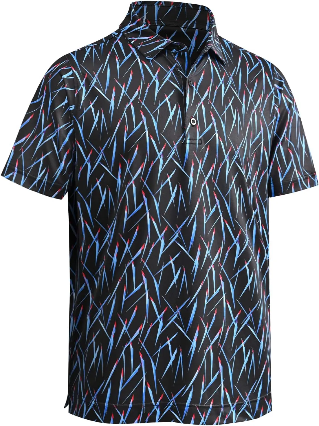 DEOLAX Mens Golf Shirt Fashion Prints Athletic Mens Polo Shirts Short Sleeve Classic Casual Dry Fit Soft Golf Shirts for Men