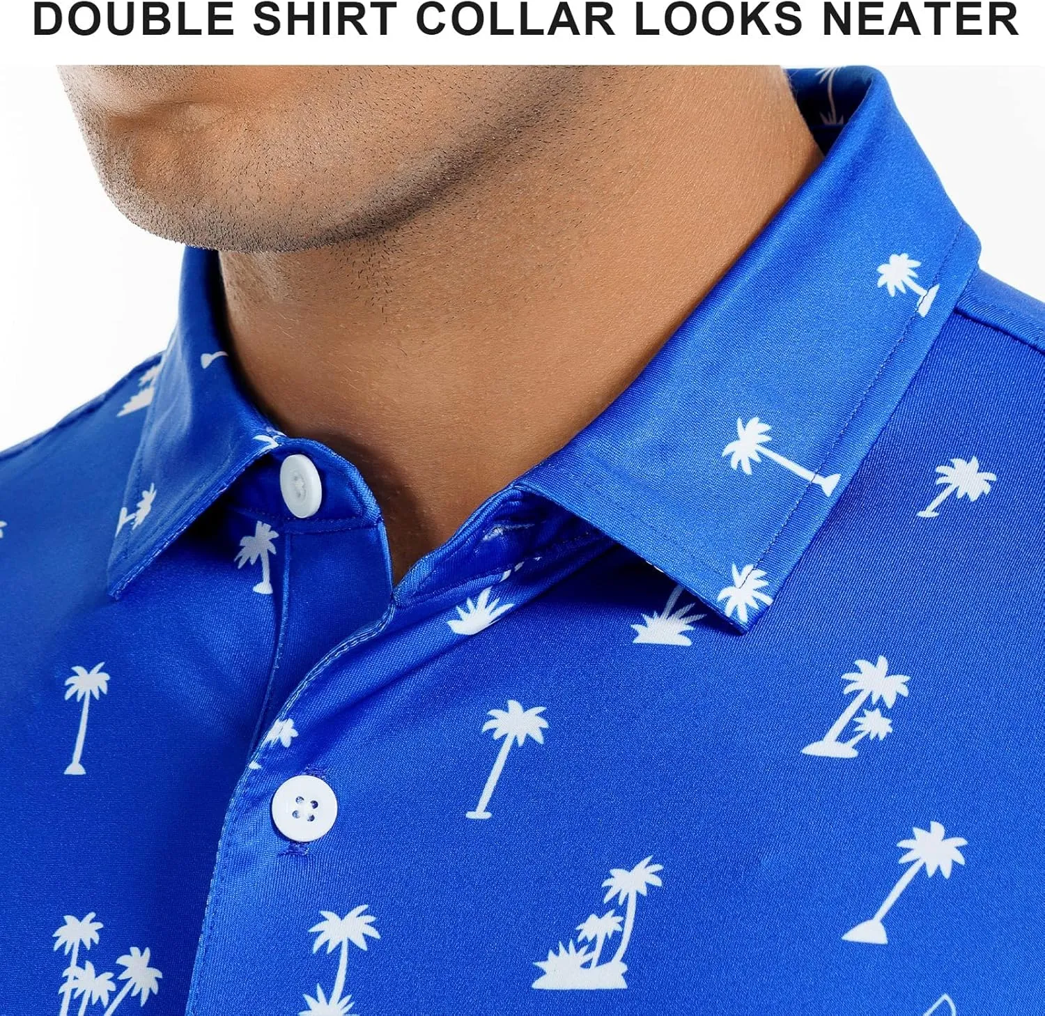 DEOLAX Mens Golf Shirt Fashion Prints Athletic Mens Polo Shirts Short Sleeve Classic Casual Dry Fit Soft Golf Shirts for Men