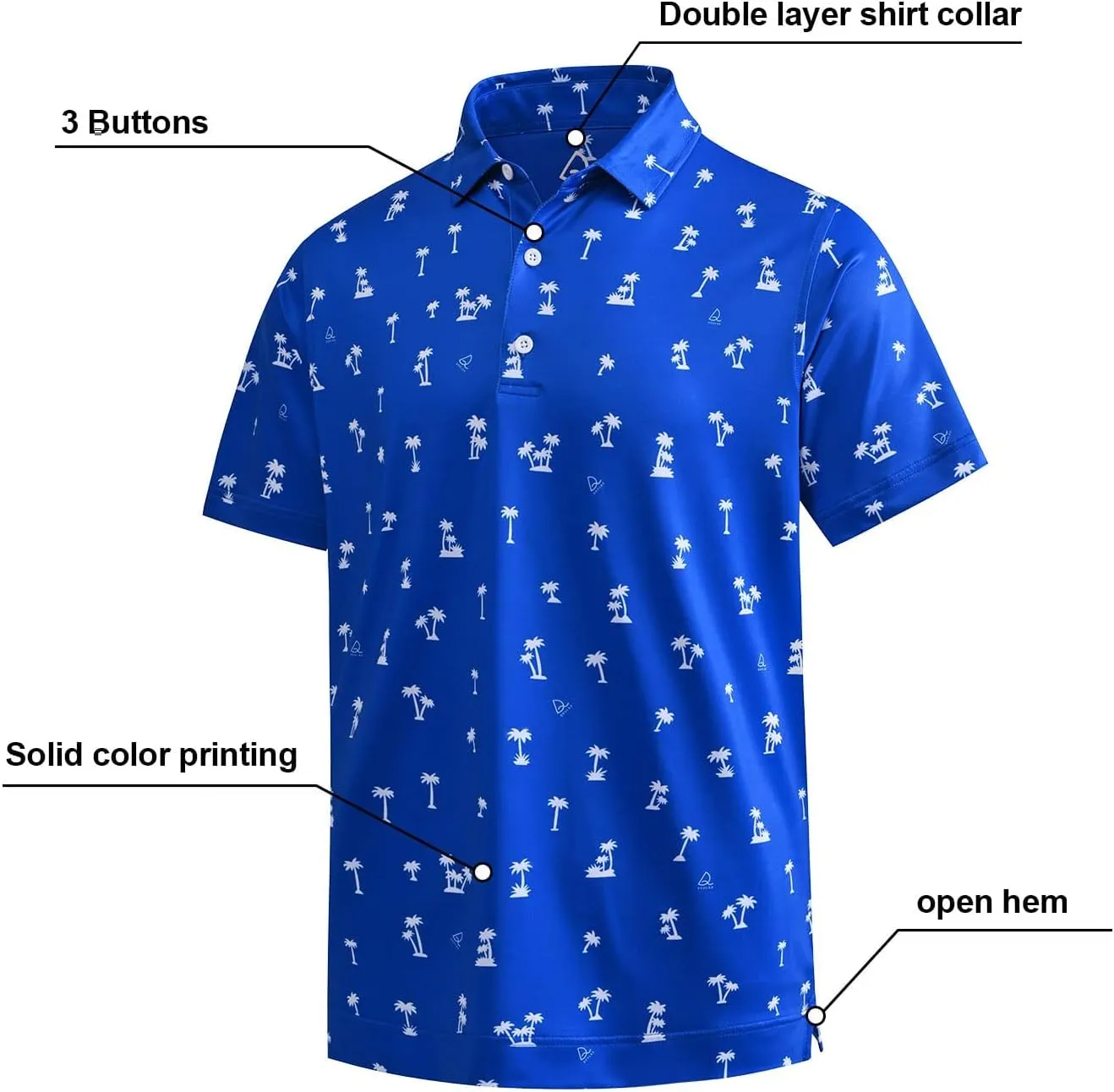 DEOLAX Mens Golf Shirt Fashion Prints Athletic Mens Polo Shirts Short Sleeve Classic Casual Dry Fit Soft Golf Shirts for Men