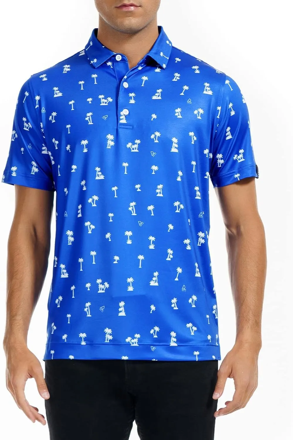 DEOLAX Mens Golf Shirt Fashion Prints Athletic Mens Polo Shirts Short Sleeve Classic Casual Dry Fit Soft Golf Shirts for Men