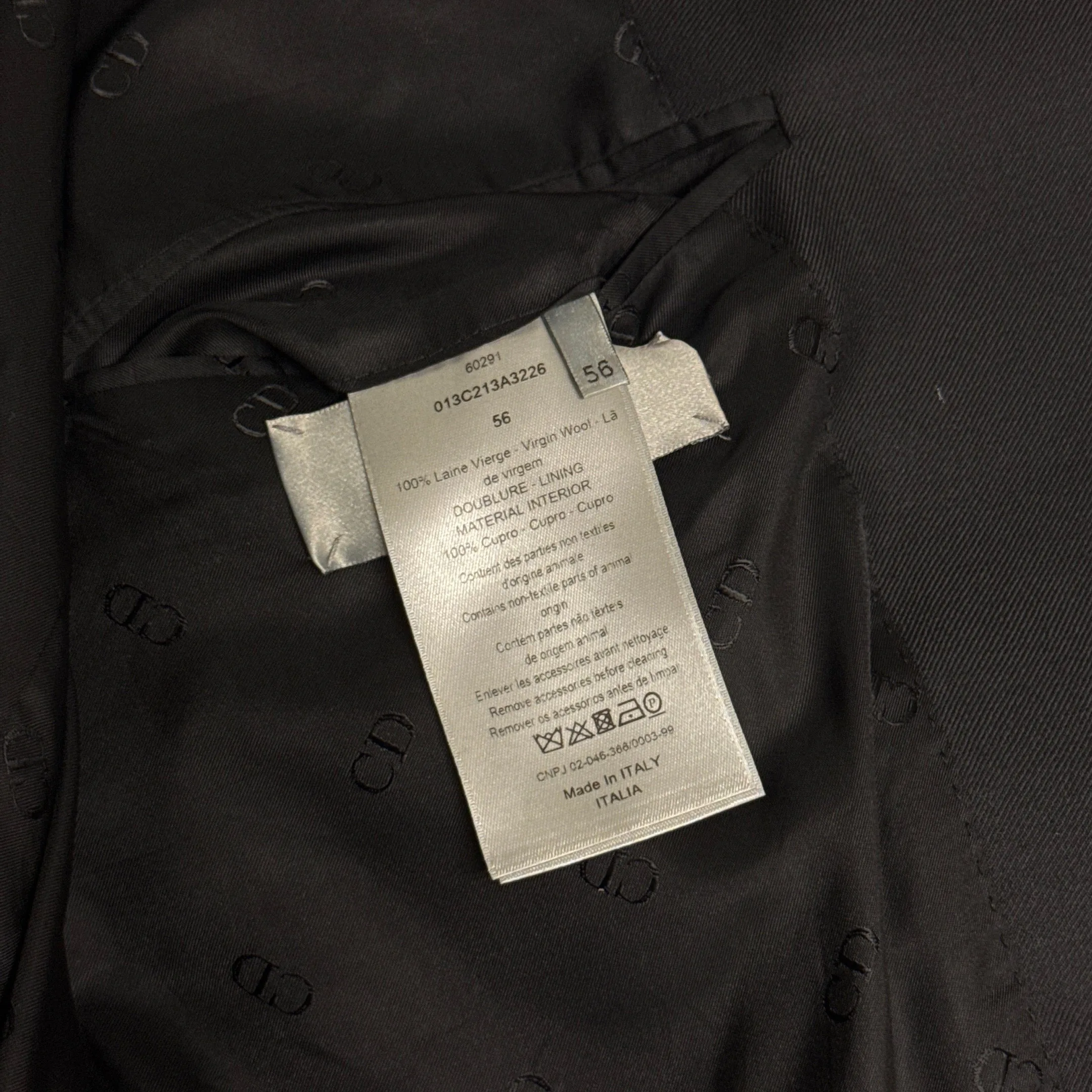Dior men's black wool blazer