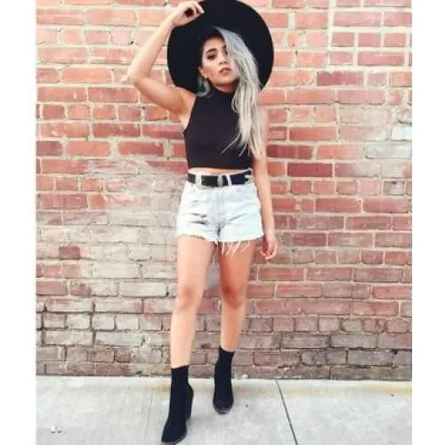 Distressed Denim Shorts