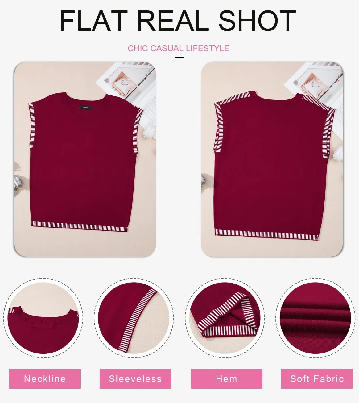 Dokotoo Womens Summer Cap Sleeve Tops 2025 Crewneck Sweater Vest Casual Knit Lightweight Sweater Pullover Trendy Tank Shirts