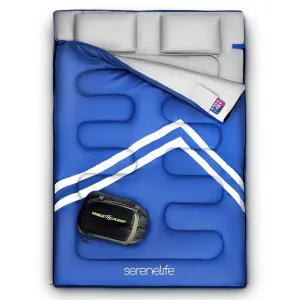 Double Sleeping Bag with Two Pillows- Lightweight & Waterproof