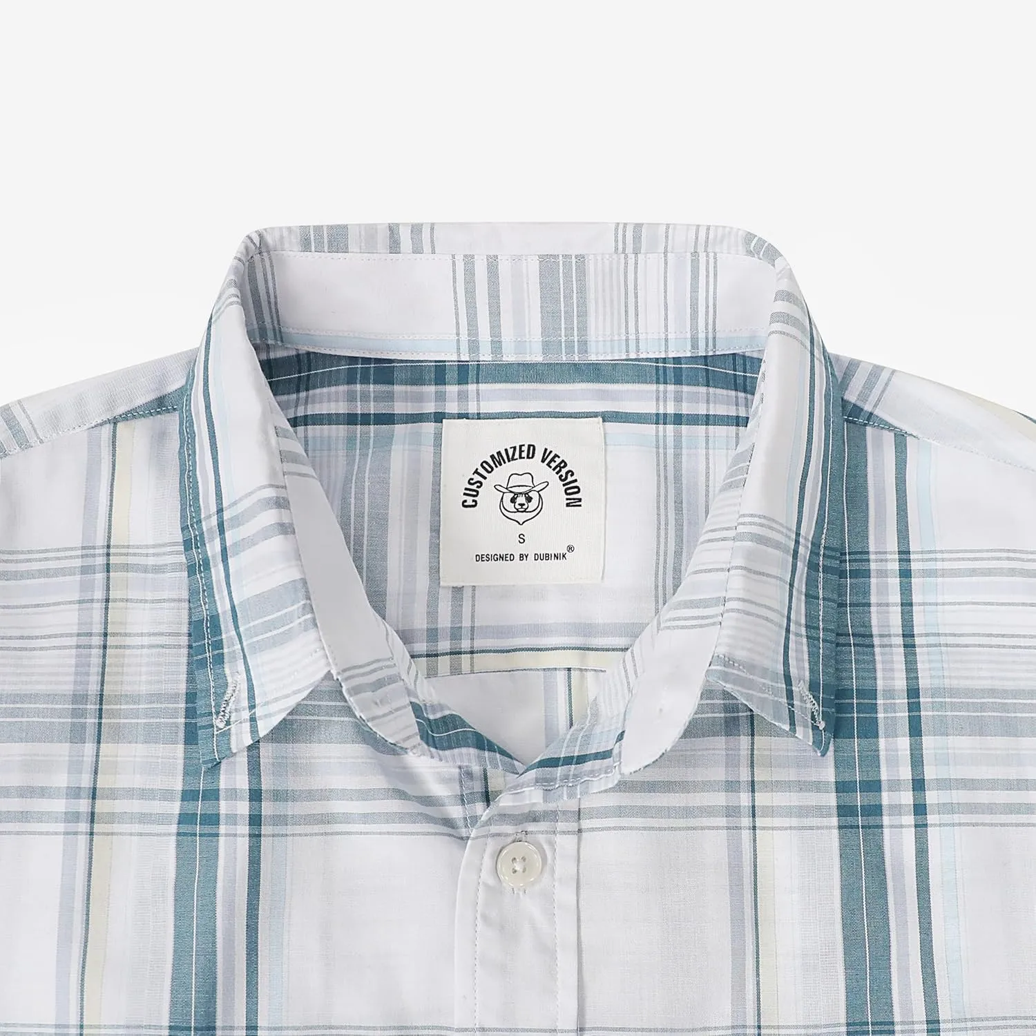 Dubinik Mens Button Up Shirts Long Sleeve Casual Button Down Cotton Vintage Soft Plaid with Pocket