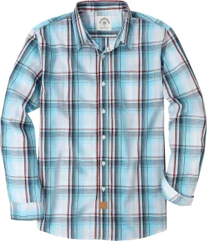 Dubinik Mens Button Up Shirts Long Sleeve Casual Button Down Cotton Vintage Soft Plaid with Pocket