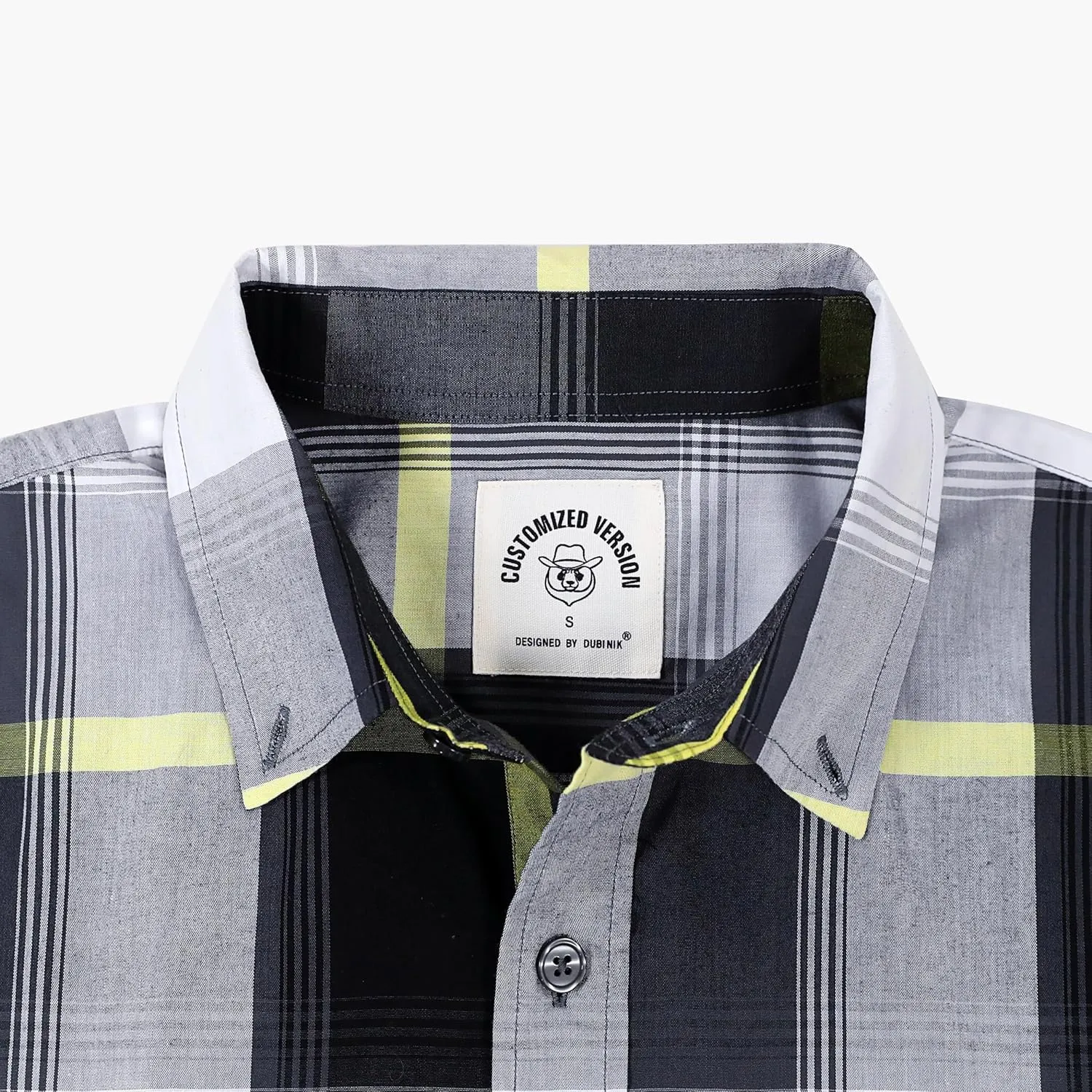 Dubinik Mens Button Up Shirts Long Sleeve Casual Button Down Cotton Vintage Soft Plaid with Pocket
