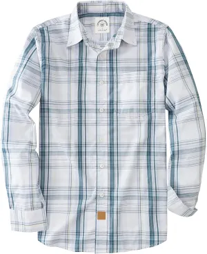 Dubinik Mens Button Up Shirts Long Sleeve Casual Button Down Cotton Vintage Soft Plaid with Pocket