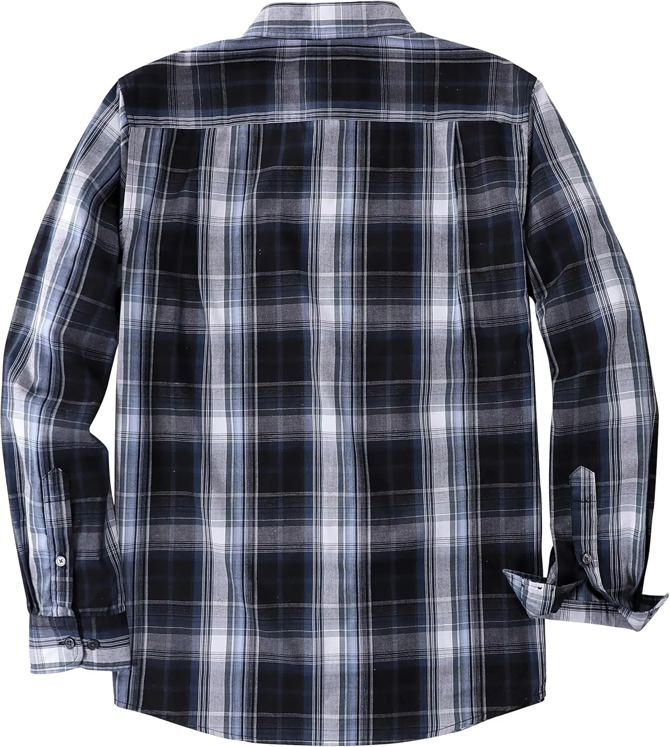 Dubinik Mens Button Up Shirts Long Sleeve Casual Button Down Cotton Vintage Soft Plaid with Pocket