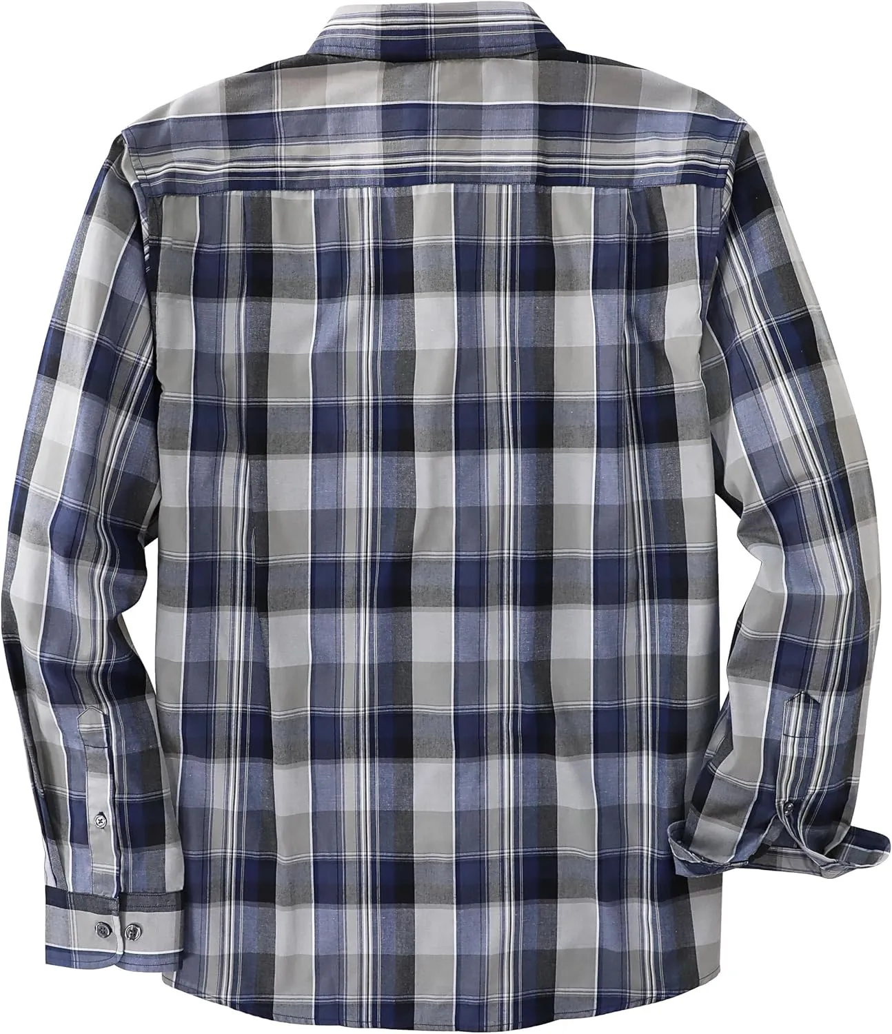 Dubinik Mens Button Up Shirts Long Sleeve Casual Button Down Cotton Vintage Soft Plaid with Pocket