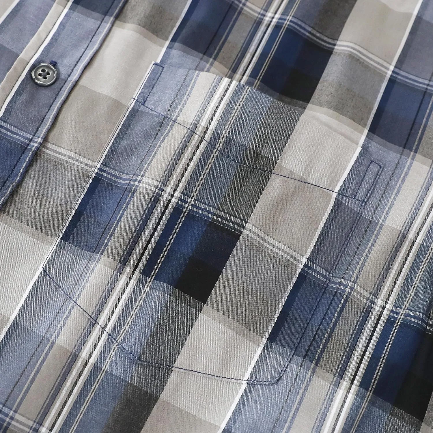 Dubinik Mens Button Up Shirts Long Sleeve Casual Button Down Cotton Vintage Soft Plaid with Pocket