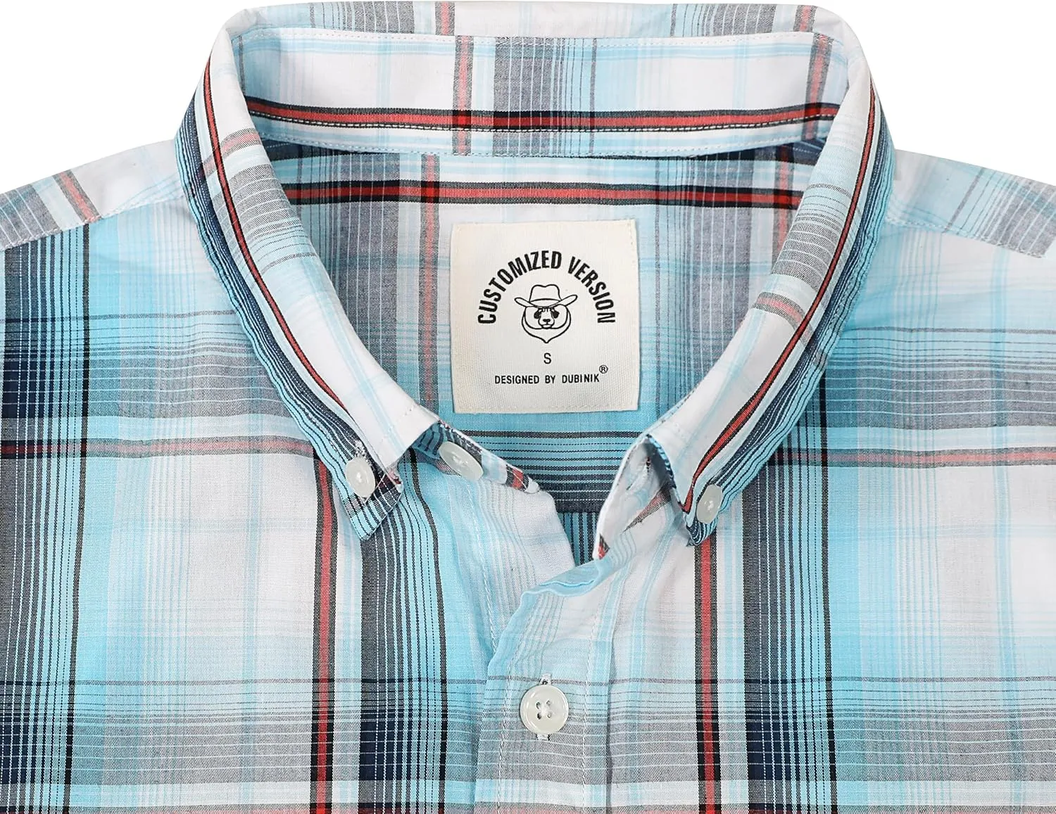 Dubinik Mens Button Up Shirts Long Sleeve Casual Button Down Cotton Vintage Soft Plaid with Pocket