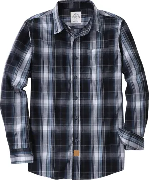 Dubinik Mens Button Up Shirts Long Sleeve Casual Button Down Cotton Vintage Soft Plaid with Pocket