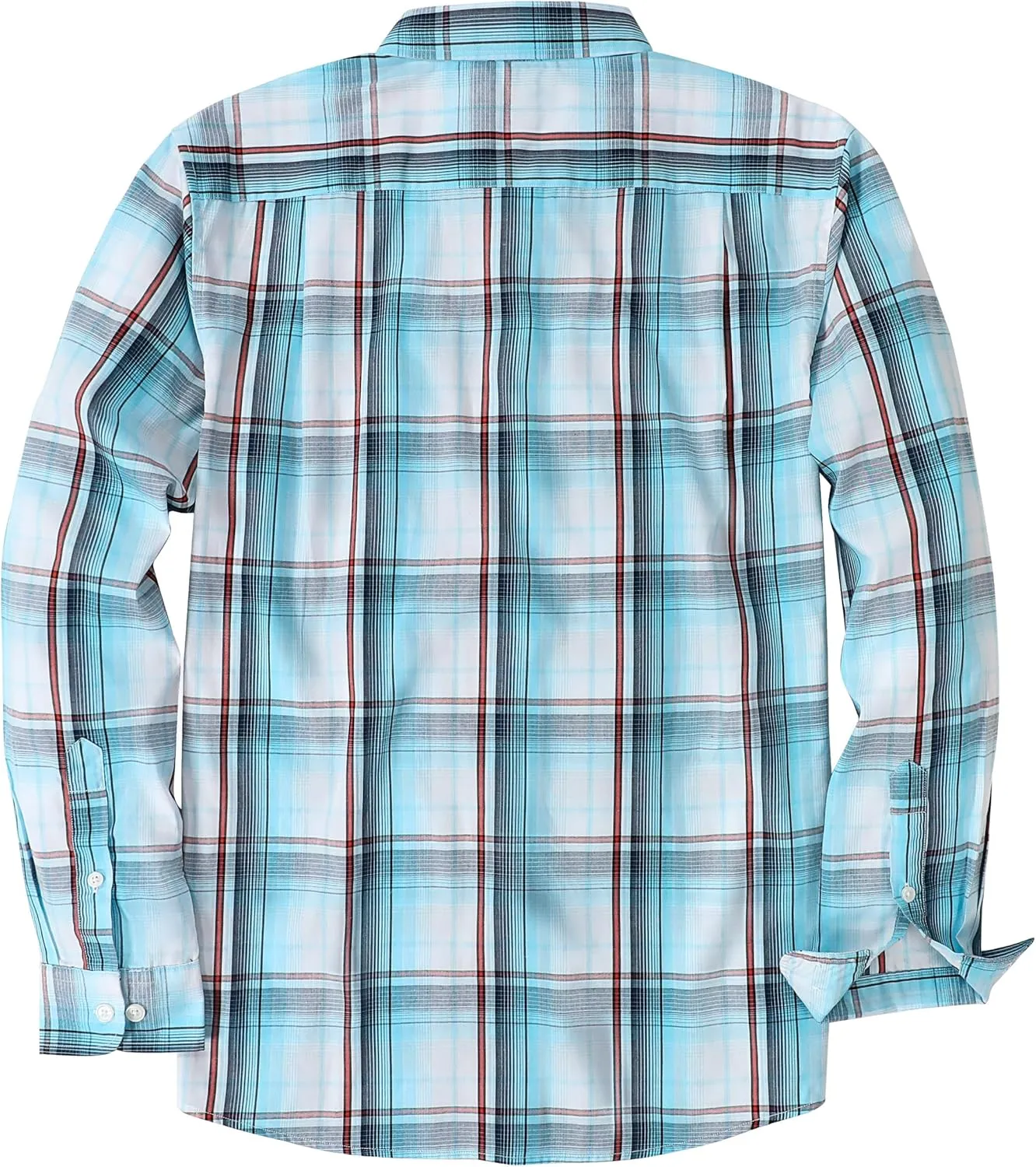 Dubinik Mens Button Up Shirts Long Sleeve Casual Button Down Cotton Vintage Soft Plaid with Pocket