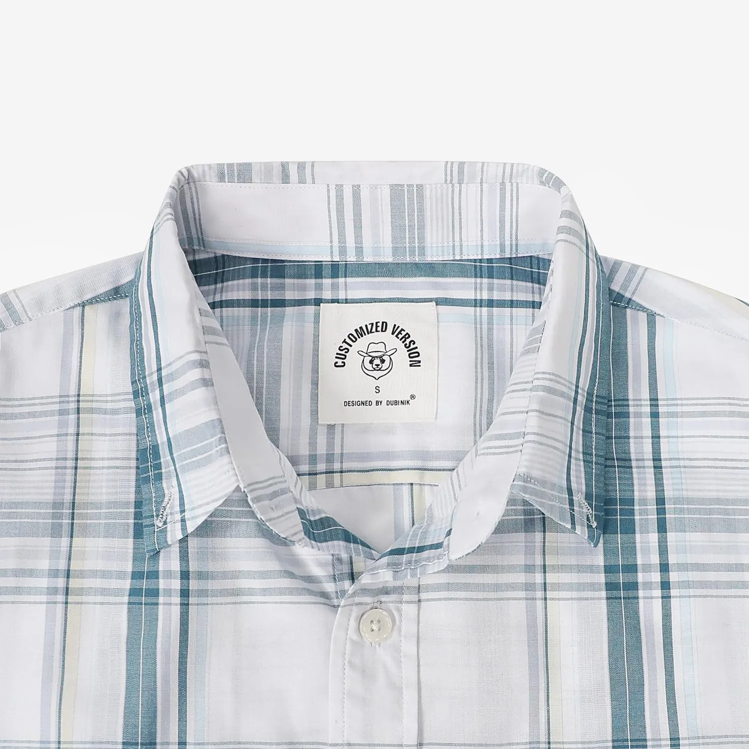 Dubinik Mens Button Up Shirts Long Sleeve Casual Button Down Cotton Vintage Soft Plaid with Pocket