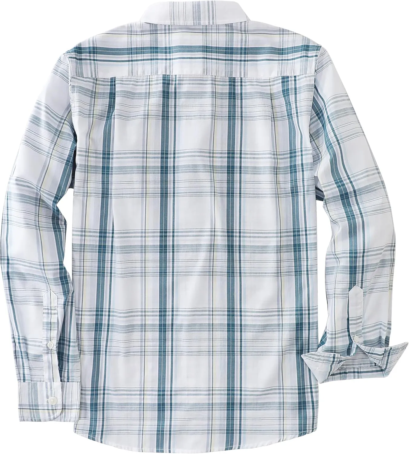 Dubinik Mens Button Up Shirts Long Sleeve Casual Button Down Cotton Vintage Soft Plaid with Pocket