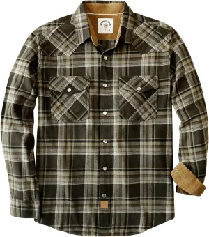 Dubinik Mens Flannel Shirts Long Sleeve Casual Cozy Pearl Snap Shirts for Men Western Cowboy Plaid Soft Pure Cotton