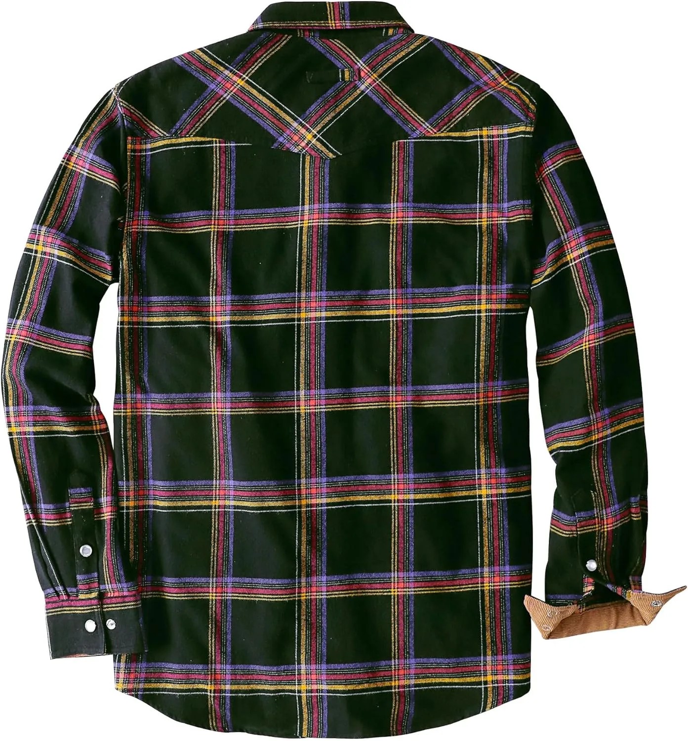 Dubinik Mens Flannel Shirts Long Sleeve Casual Cozy Pearl Snap Shirts for Men Western Cowboy Plaid Soft Pure Cotton