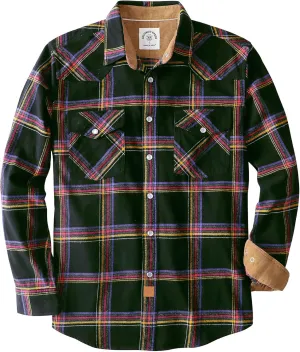 Dubinik Mens Flannel Shirts Long Sleeve Casual Cozy Pearl Snap Shirts for Men Western Cowboy Plaid Soft Pure Cotton