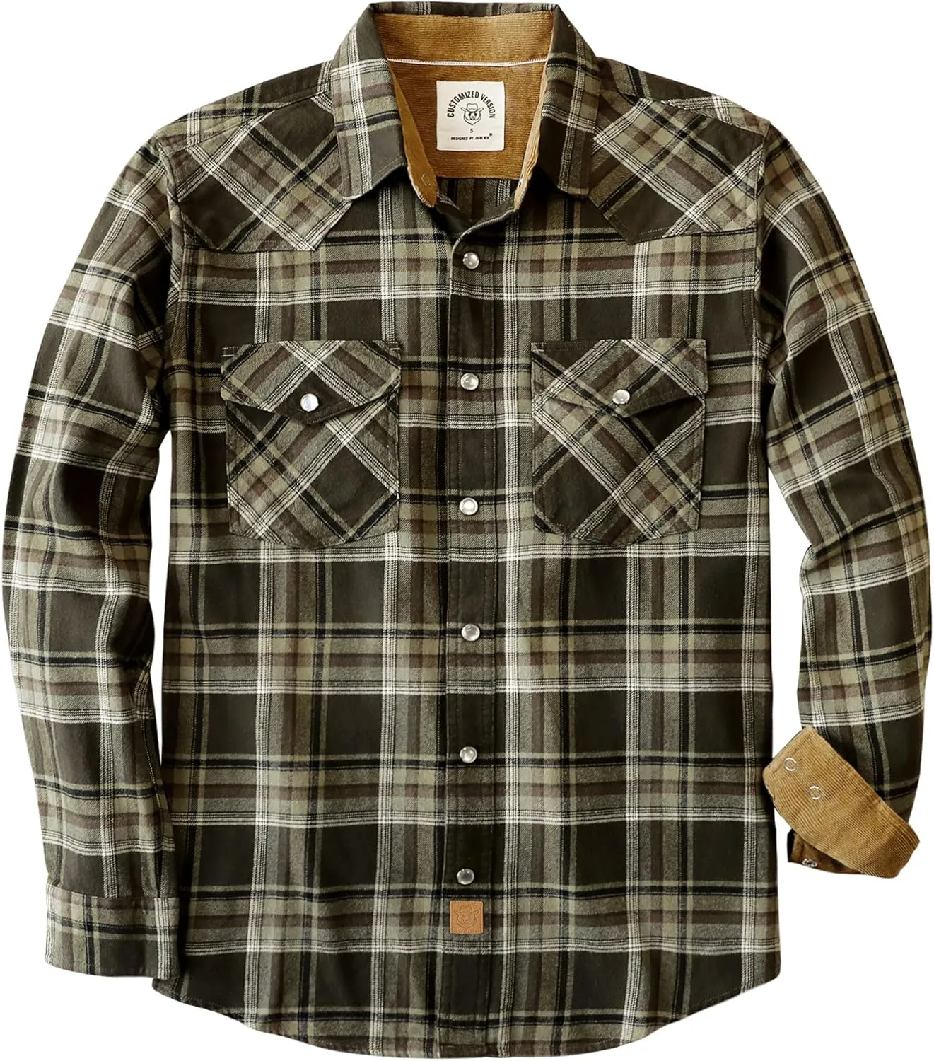 Dubinik Mens Flannel Shirts Long Sleeve Casual Cozy Pearl Snap Shirts for Men Western Cowboy Plaid Soft Pure Cotton
