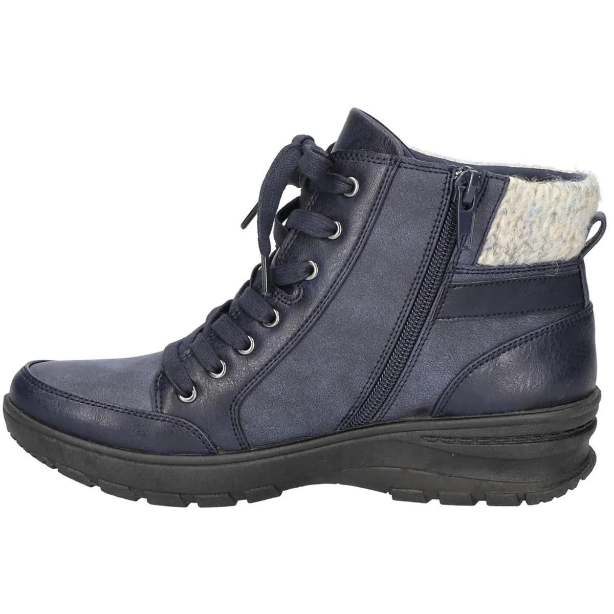 Easy Street Womens Glover Faux Leather Ankle Hiking Boots
