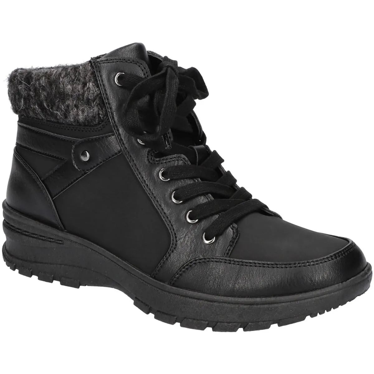 Easy Street Womens Glover Faux Leather Ankle Hiking Boots