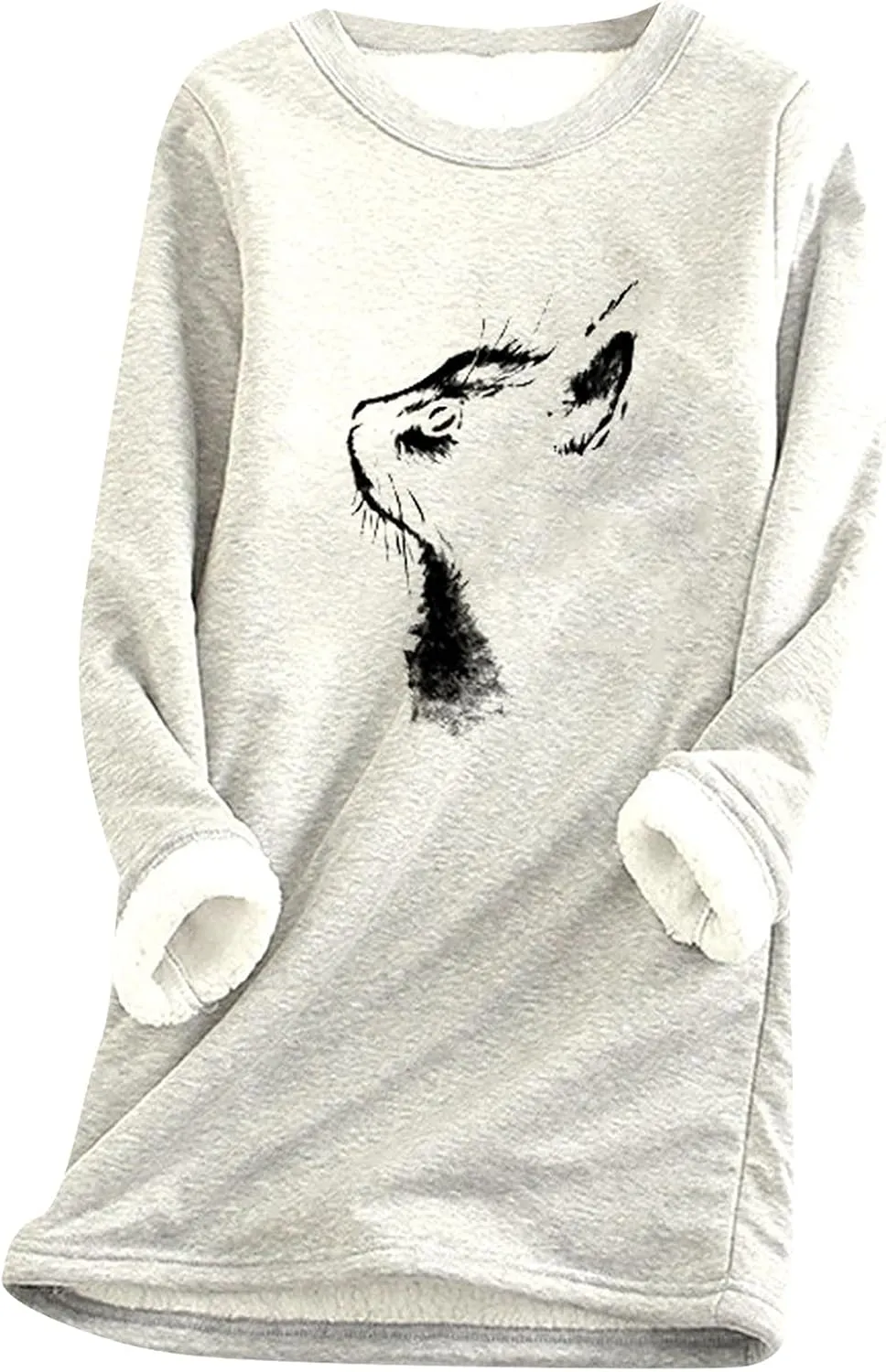 EFOFEI Women Printed Sweatshirt Soft Long Sleeve Pullover shirt Casual Loose Fit Tops